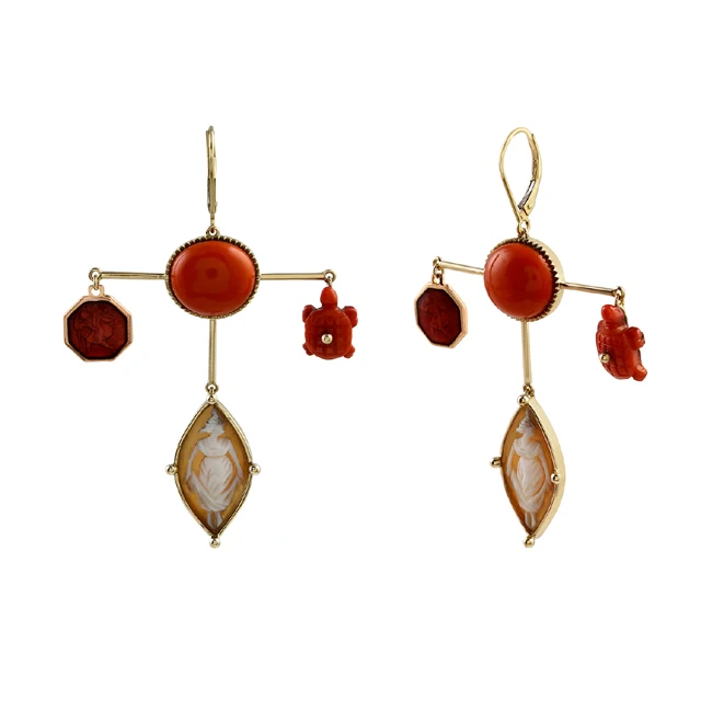 Quality Goods14K gold plated multi color gemstone 925 sterling silver jewelry wholesale manufacture silver blue topaz earring