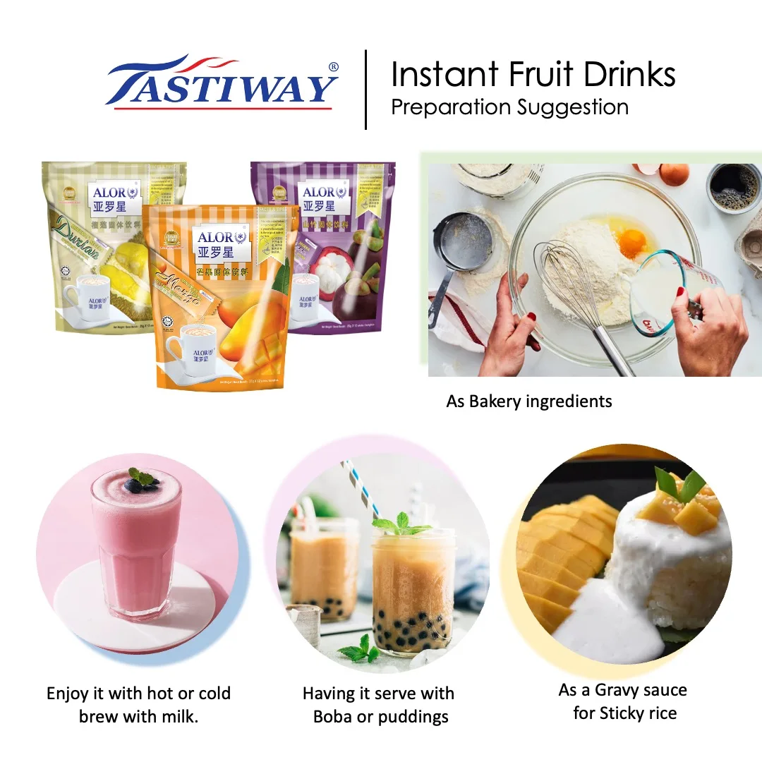 Hot Deals Premium Export Quality Malaysia Natural Fruit Instant Drink 12 Stick In Bag Packaging  Light Yellow Mangosteen Flavor