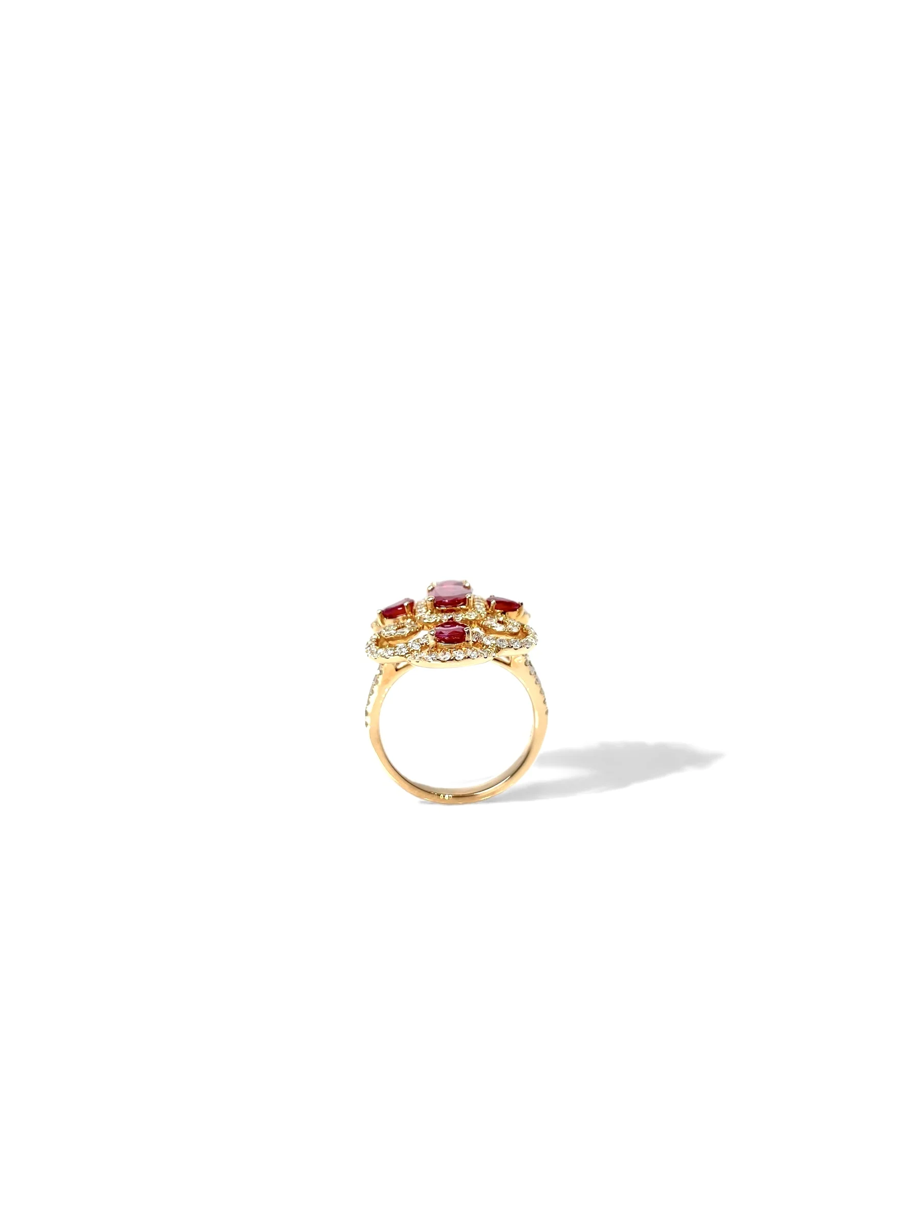 OEM женские ювелирные изделия 925 стерлингового серебра 10K 14K 18k золото 750 Белое Бриллианты рубиновое кольцо