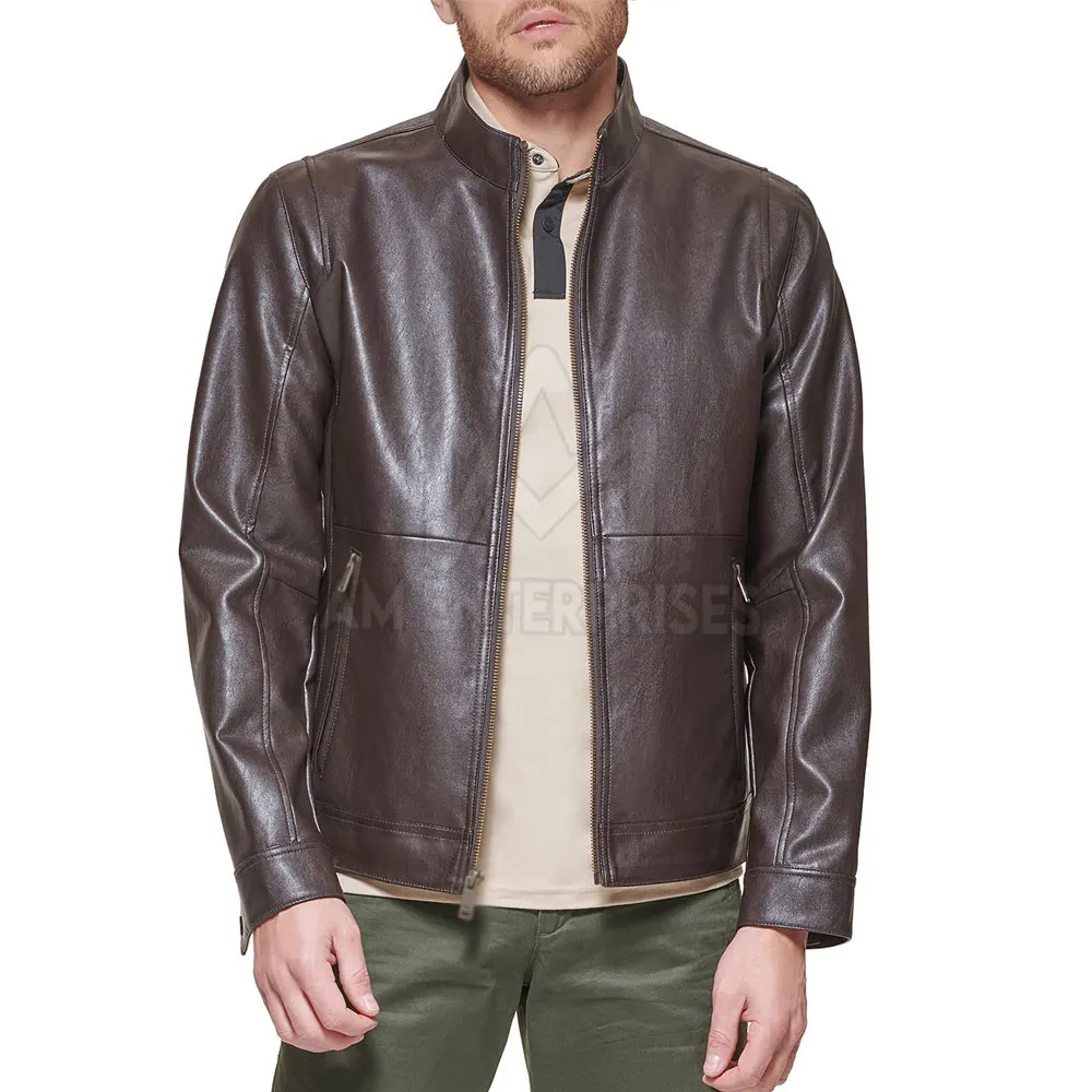 Breathable Winter Warm Men Leather Jacket Casual Wear Men Leather Jacket In Reasonable Price