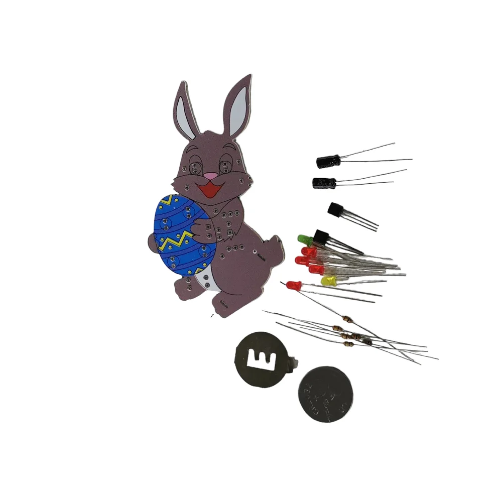 DIY electronics soldering fanny easter rabbit LED flashing electronics  kit training soldering kit