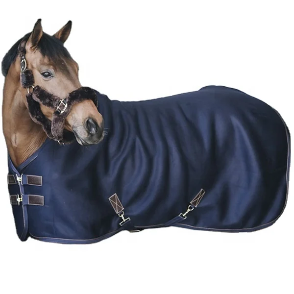 High Quality Equine Luxury Show Cooler Horse Rug Travelling Horse Fleece Blanket Equine Sheet Navy Riding House India Produce