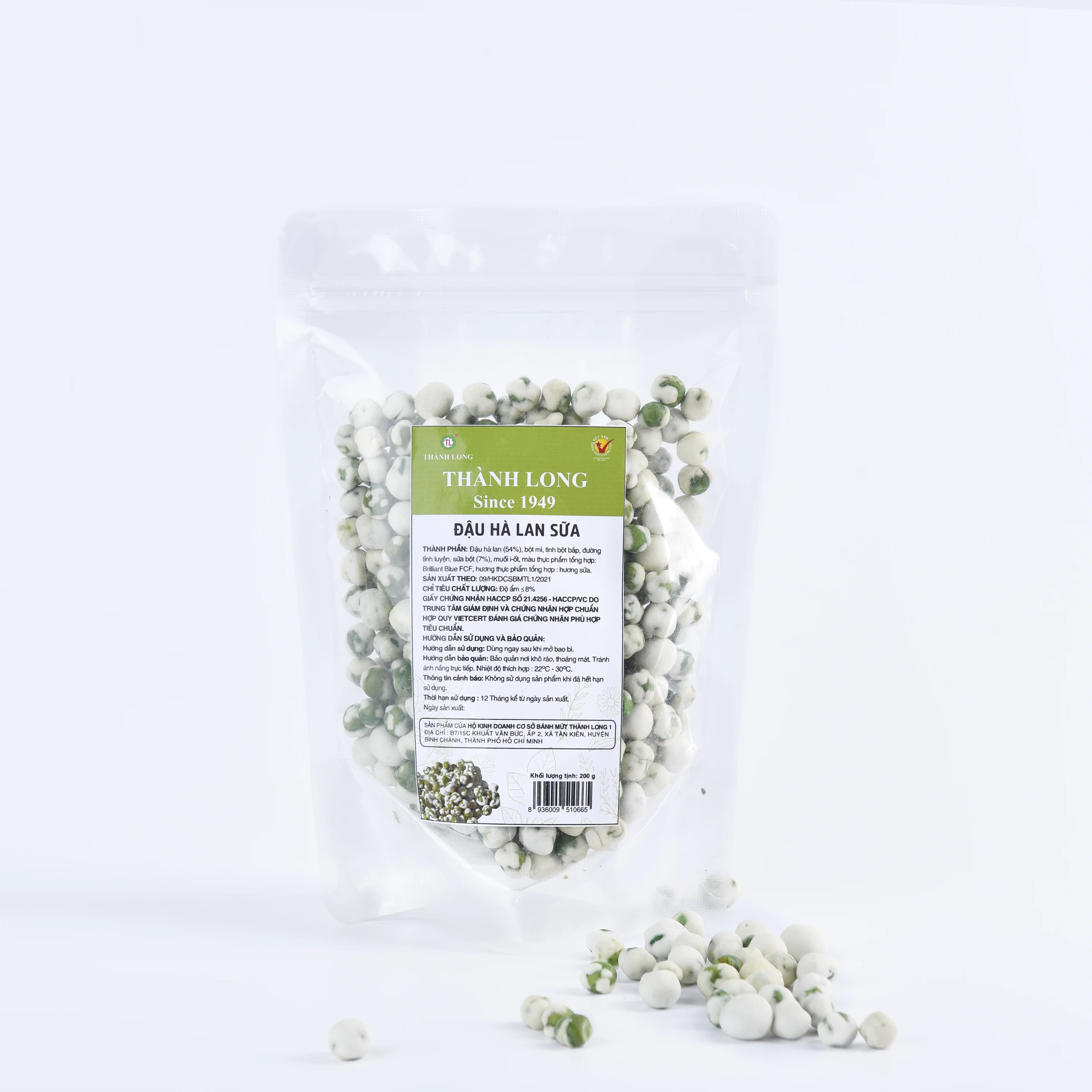 Peas soaked in milk Green Peas Human Food Thanh Long Snacks High Quality HACCP Certificate OEM/ODM From Vietnam Manufacturer