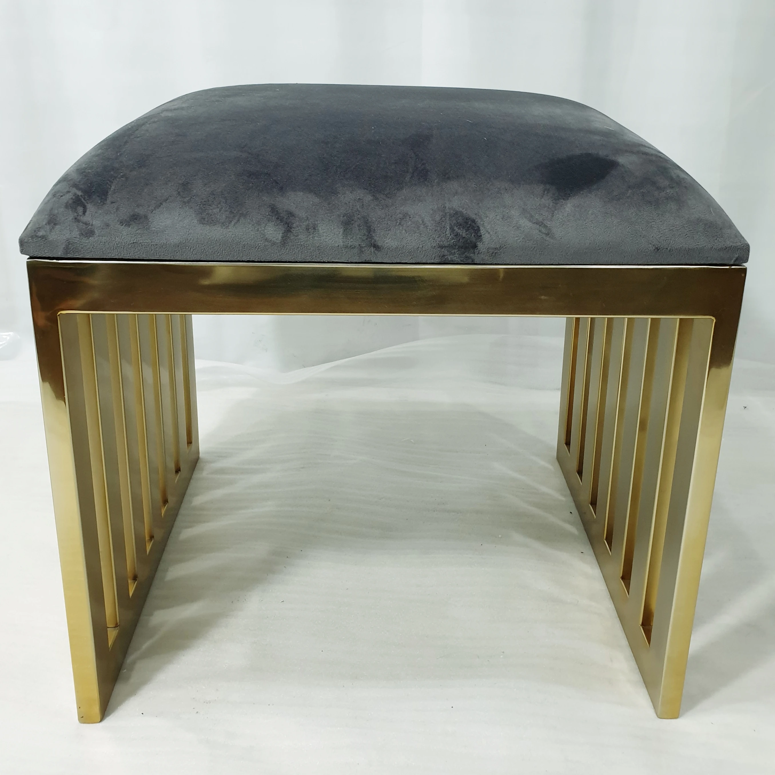 Strips Stool in High quality Stainless Steel mirror finish with Leather Cushion seat in multiple colors for home & office use