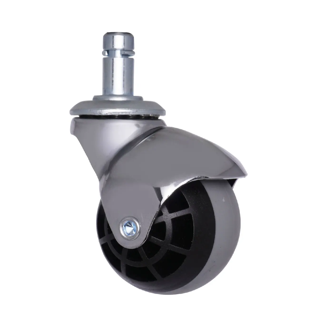 Office Chair Grey Rubber Wheel Ball Casters 2 inch With Universal Stem Size