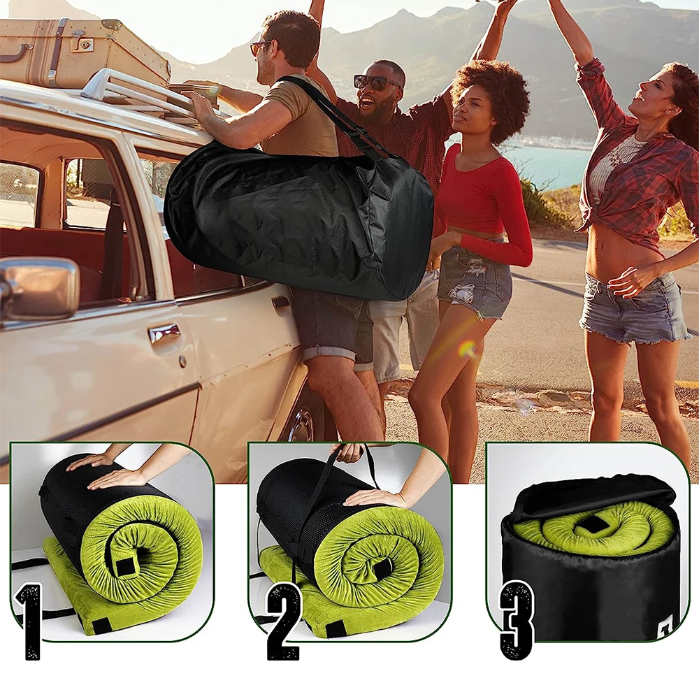 Outdoor  Rolling Travel Mattress Foldable Waterproof Memory Foam Sleeping Camping Bed Mattress for Tent