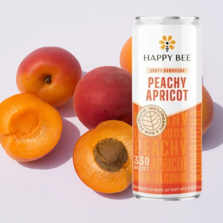 High Quality Kombucha Peachy Apricot Tea Health-Focused Wholesaler Ready to Ship from Vietnam Manufacturer