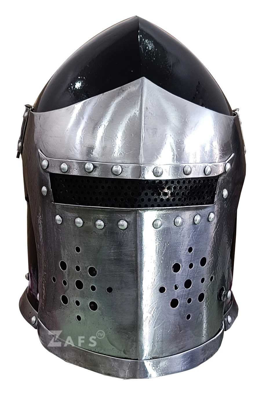 Medieval Barbuta Helmet Great Knight Templar Helmet for SCA 18GA Great Helmet Collectible Medieval Armor