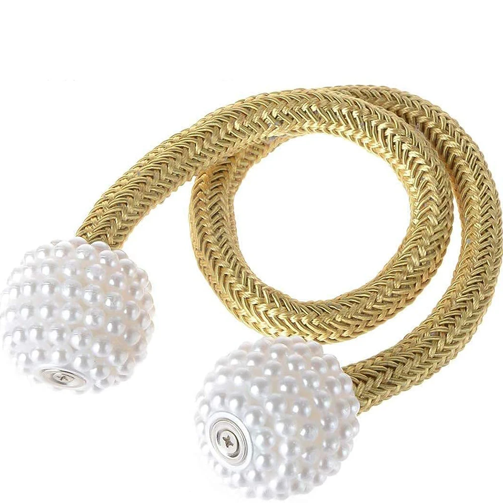 Popular home Drapery decorative support Weave Rope buckle tie back holdback holder Accessories magnetic curtain tiebacks