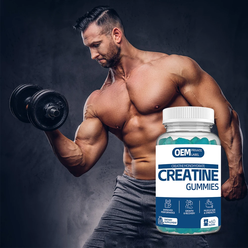 Factory Supply Creatine Monohydrate Powder Gummies Sports Nutrition Fast Muscle Building Fitness High Purity Creatine for Men