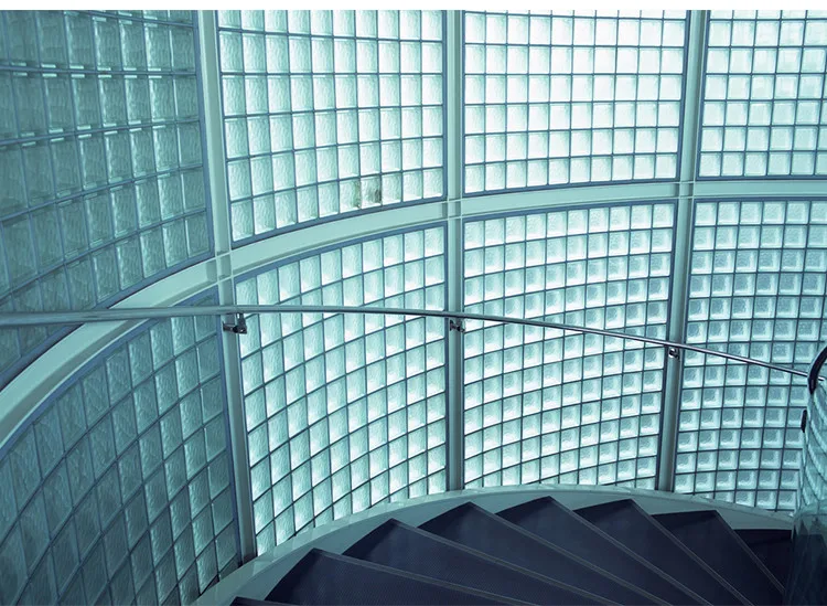 Hot Sale One-sided Ice Pattern Half Brick Glass Block/glass Brick For Indoor Glass Partition