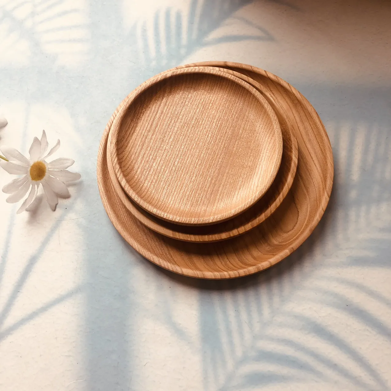 Factory OEM Home Kitchen Many Sizes Natural Wooden Tray Plates, Tableware Utensil Handmade By VITRAPRO