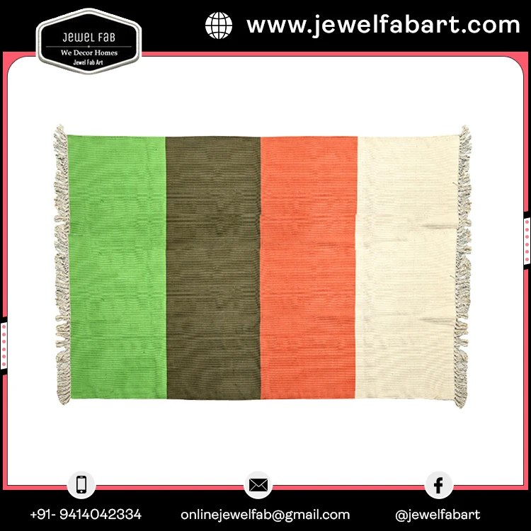 Indian Yoga Mat Anti Slip Machine Washable100% Cotton Hand Woven Rug Home Decor Large Area Baby Play Room Hall Way Prayer Mat