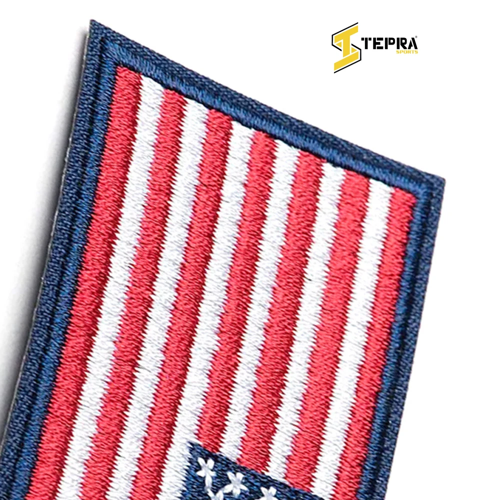 Wholesale Rate Premium Quality USA Flag Hand Made Competitive Price Newest Embroidery Patches BY TEPRA SPORTS