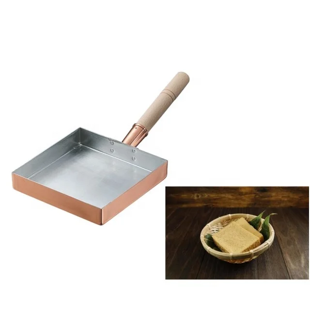 Quality Japanese Cookware Square Copper Egg Pan Professional Model Copper Flying Pan Copper Omelette Pan Kanto Style
