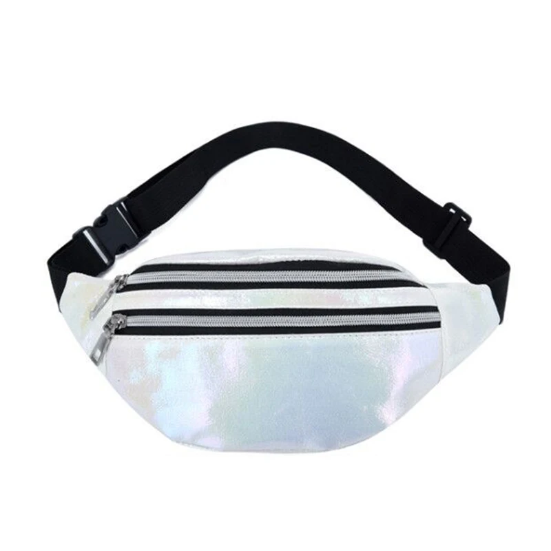 Holographic Fanny Pack Waist Packs Shiny Waist Bum Bag Travel Party Festival Running