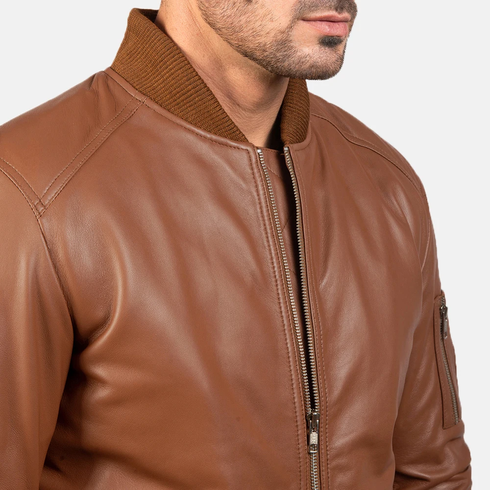 Genuine Sheepskin Bomber Leather Jacket Men Motorcycle Leather Jackets Multi Color Mens Leather Jacket