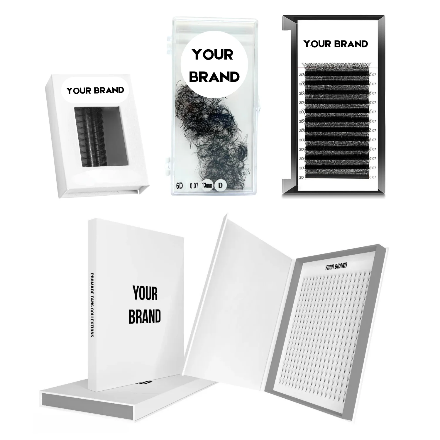 Eyelash Extension  YY Y W V Clover Lashes Trays 2D 3D 4D 5D 6D 7D Matte Black Mink Korean Pbt Custom Private Label