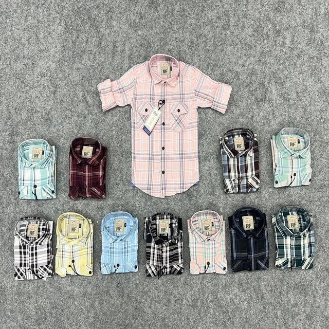 2017 New Spring Autumn Collection High Quality Cotton Plaid Oxford Shirts Boys Kids Casual Tops Short Print School Season
