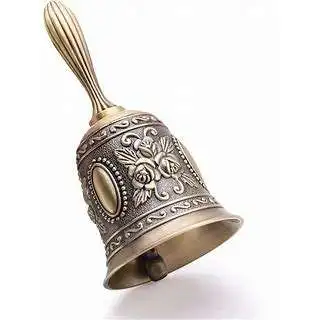 Customized Design Brass Hand Bell High Quality Premium Pure Solid Brass Hand Bell Elegant For Home Church School Usage