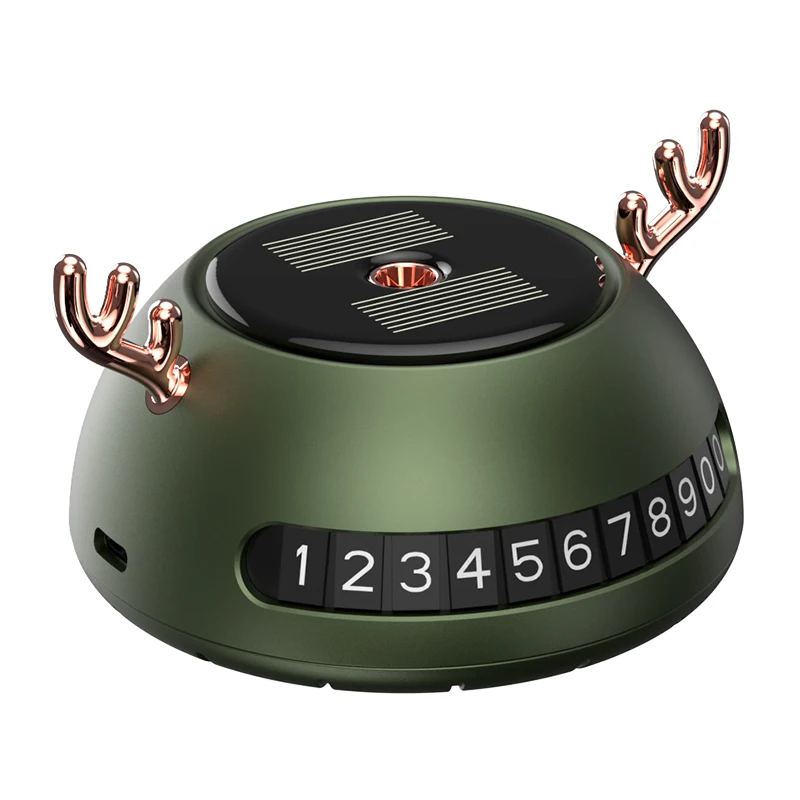 Solar Energy Car Aromatherapy Deer Number Plate Aroma Mist Cool Car Freshener