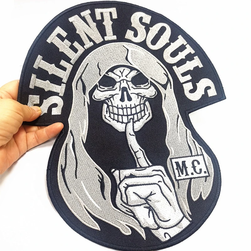 2024 New Arrival Top High Quality Custom Design Embroidery High Quality Skull logo Biker Motorcycle Patches