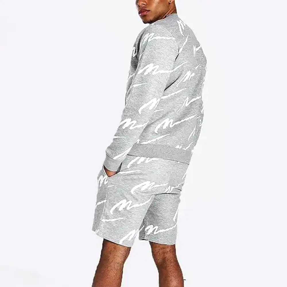 Custom Mens Summer shirt and short set Tracksuit 100% Cotton T Shirt And Mesh Shorts Set Men Wear T Shirt With Shorts Twin Sets