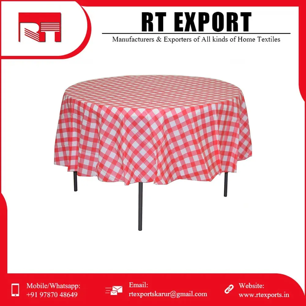 Indian Supplier Modern Design Embroidered Pure Cotton Customized Print Hotel Restaurant Dining Tablecloths with Custom Logo