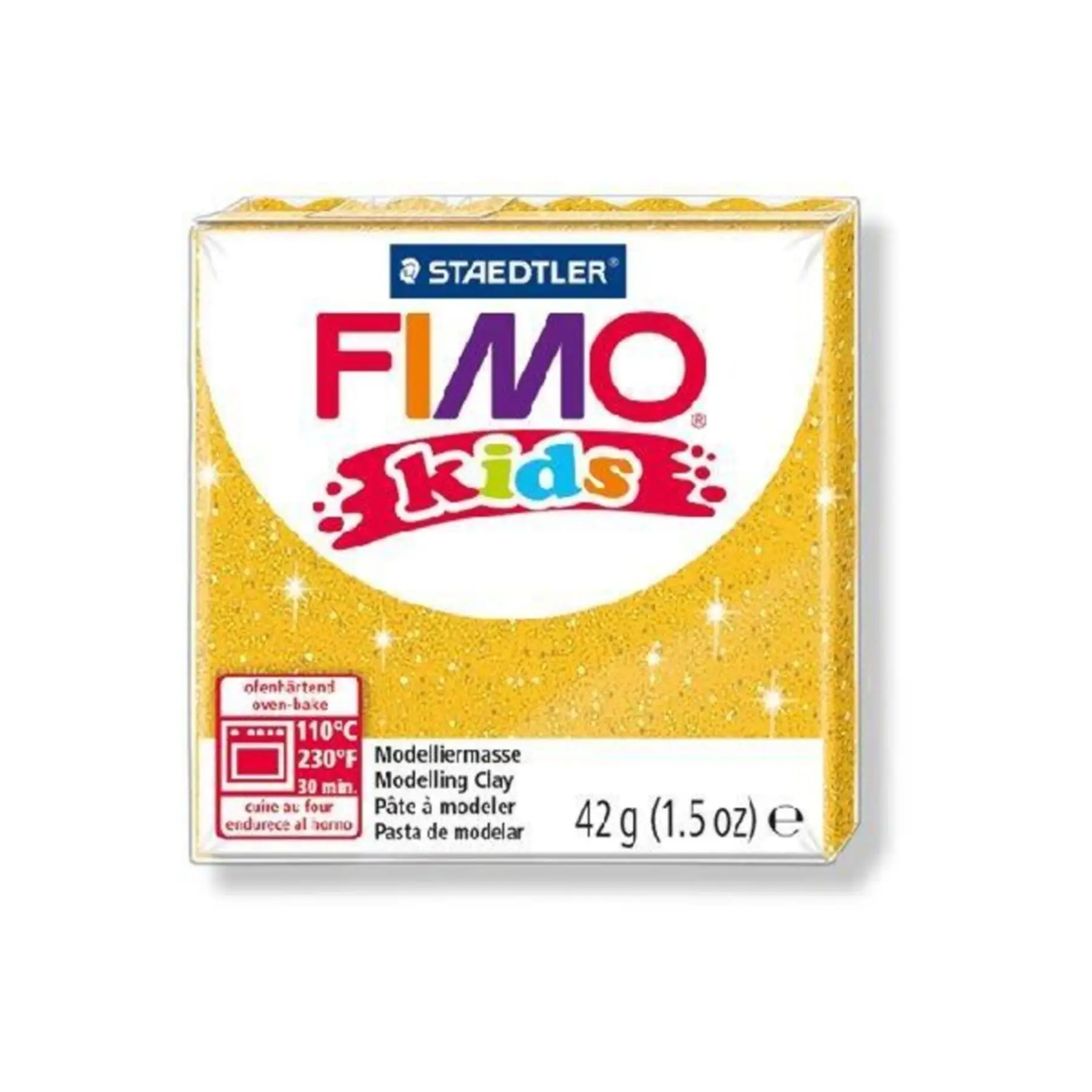 Fimo Kids мягкая полимерная глина 42 г 112 Блестки (серебристого)