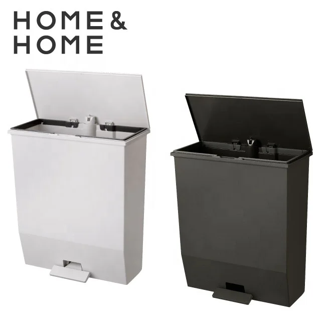Slim and Wide garbage Pedal trash can for use in aisles with thin design made in Japan