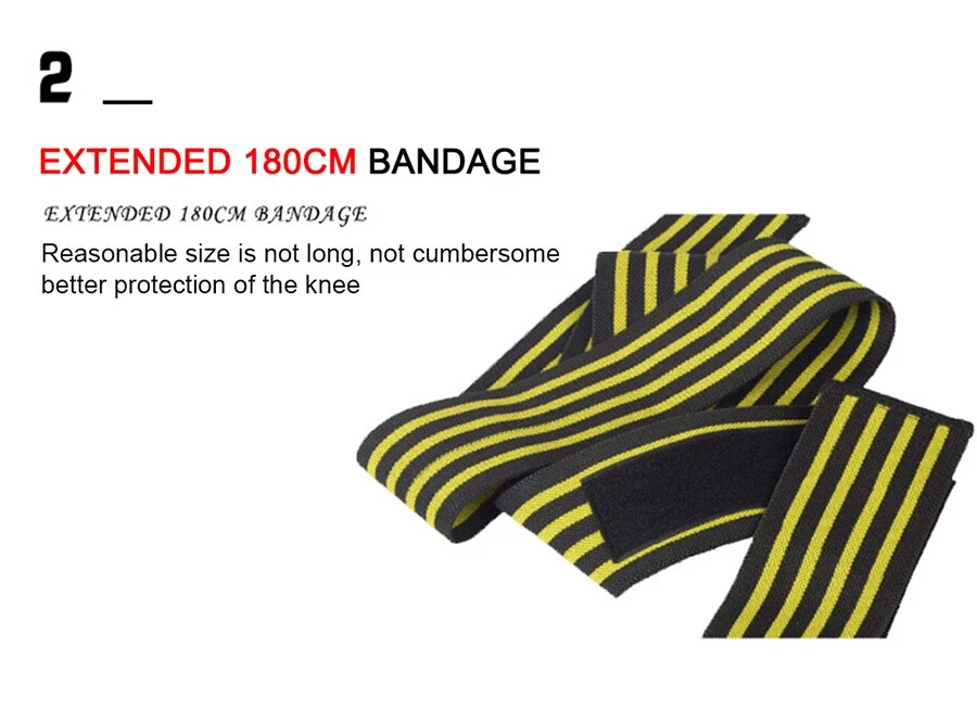 Gym Exercise Weight Lifting Sports Knee Wraps Knee Wrap for Leg Support for Fitness Training and Athletics