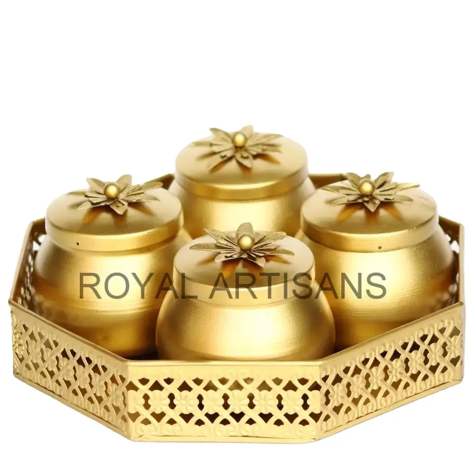 High quality metal dry fruits tray with lid and tableware use decorate metal dry fruits tray for best price