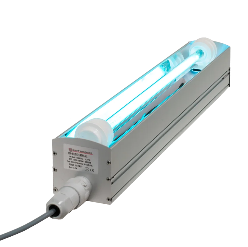 UV-C disinfection for surfaces Eliminates moulds bacteria viruses Power 90W Made in Italy Tested Efficacy