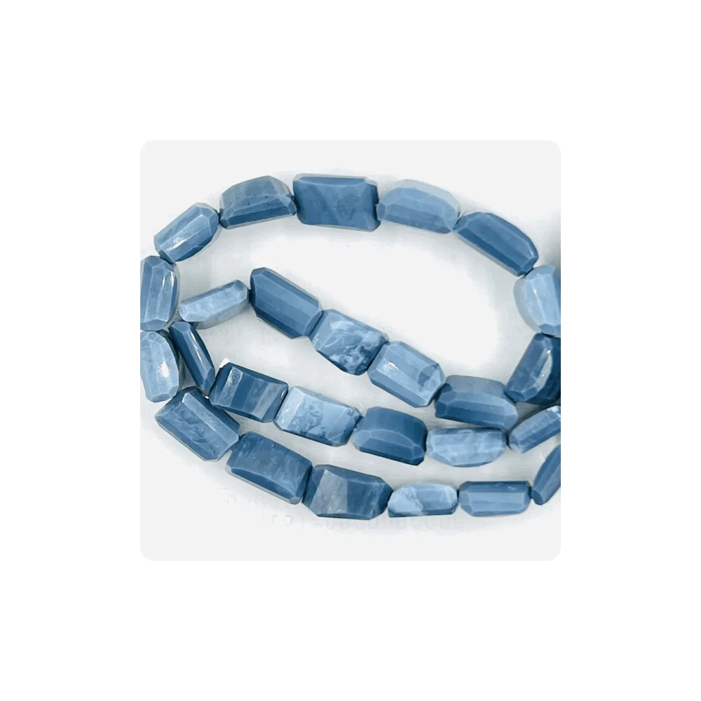 High Quality Natural Blue Opal Faceted Nuggets Beads 17 Inches Strand Size 12 to 15mm Approx Wholesale Price