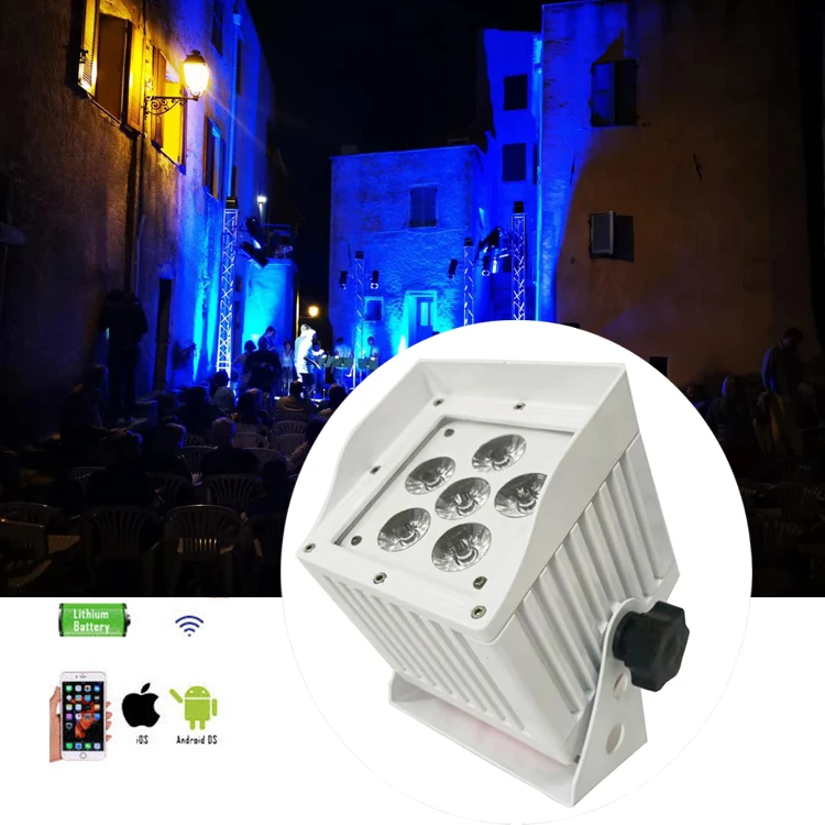 Waterpoof Phone App Control Chargeable Wireless DMX Battery Powered Par Can 6in1 RGBWA UV Led Par Light With Wifi Control