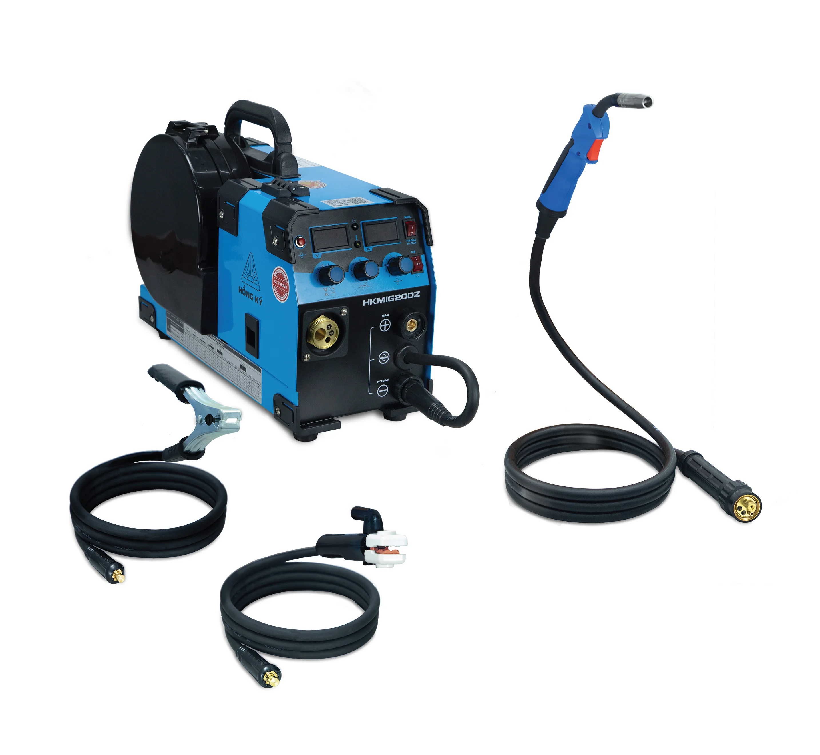 HKMIG200Z Inverter Welding Machine 220V FCAW/MAG/Gasless MIG/MMA 200A Multi-Process Stick Welder Made in Viet Nam