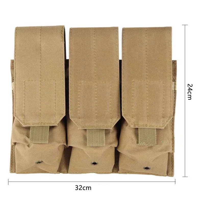 MOLLE tactical triple bag multi-function walkie-talkie magazine tactical vest accessory bag CS equipment