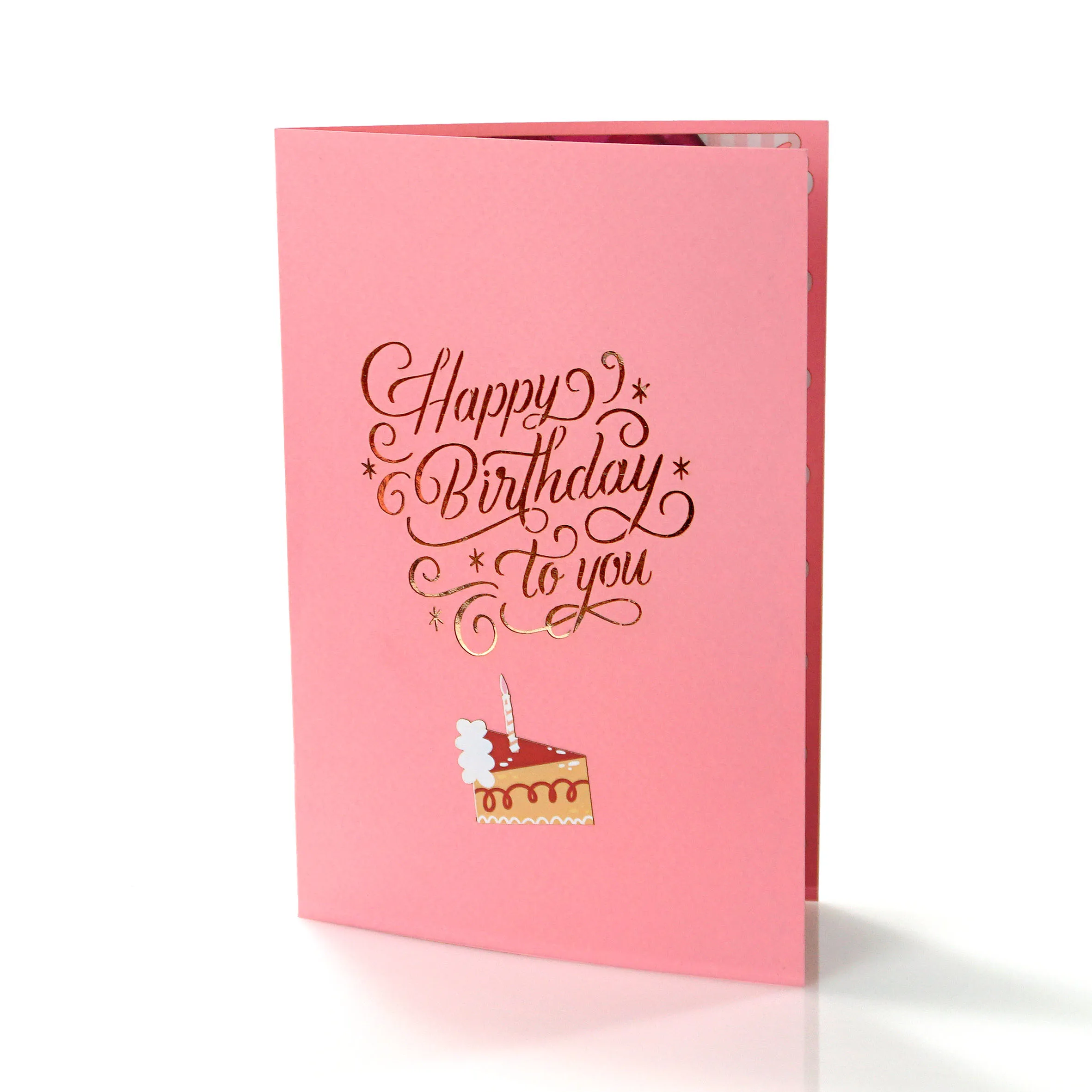 High Quality Paper Art Custom Design Birthday 3D Pop Up Greeting Cards with a Cake lovely to happy birthday 2023