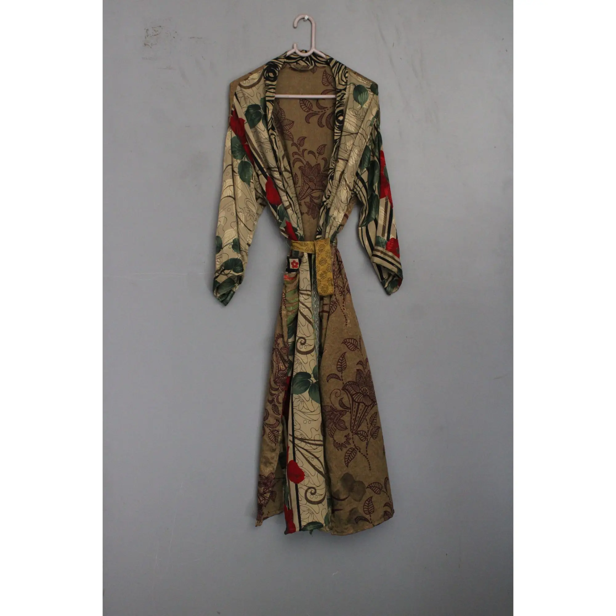 Printed Luxury Silk House Robe Unisex Kimono Boho Kimono For Woman Silk Beach Dress