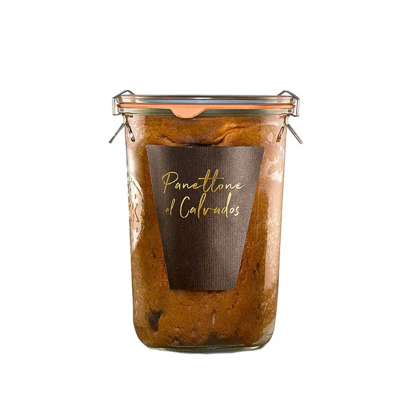 White label Sousvide Panettone passiti baked in glass jar 250g Wheat flour 00 sourdough handmade made in italy 6pcs per box