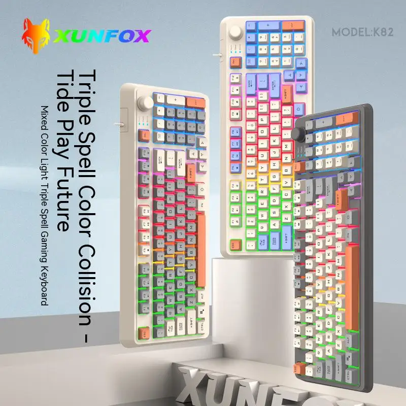 XUNFOX K82 wired keyboard manipulator feel luminescent electric competition game desktop computer notebook office home keyboard