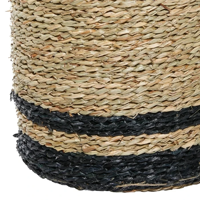 New Style Seagrass Woven Baskets Modern Round Wicker Storage Decorative Rattan Collapsible Clothes Laundry Hamper Home Organizer