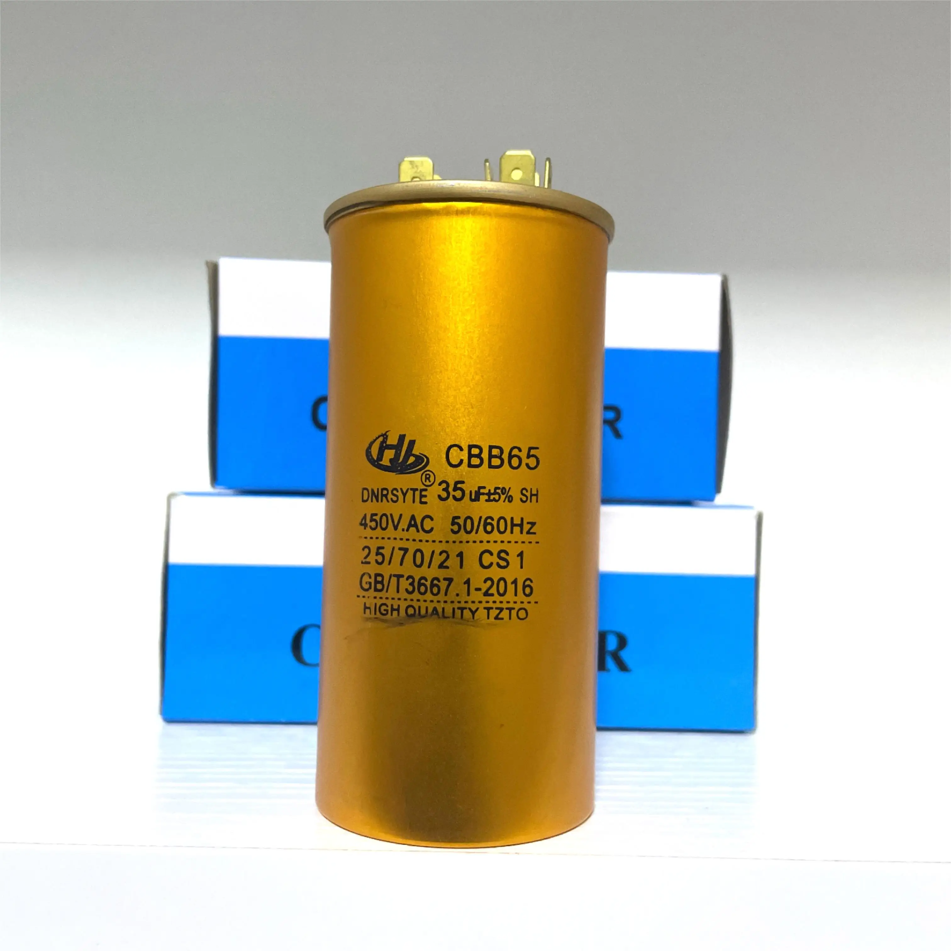 New Design 35uf 450V.AC 50/60Hz CBB65 yellow terminal capacitor 15kvar 20kvar electric power saver mlcc  super 2.7v 3000f
