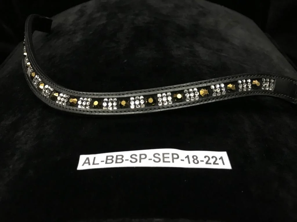 OEM ODM HORSE LEATHER BROWBAND FANCY DIAMANTE JEWELLED DESIGNER BROWBAND FOR HORSE SHOWS BULK MANUFACTURER FROM INDIA