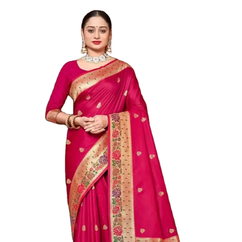 Royal and rich Paithani Silk Saree With Beautiful Digital Printed Saree