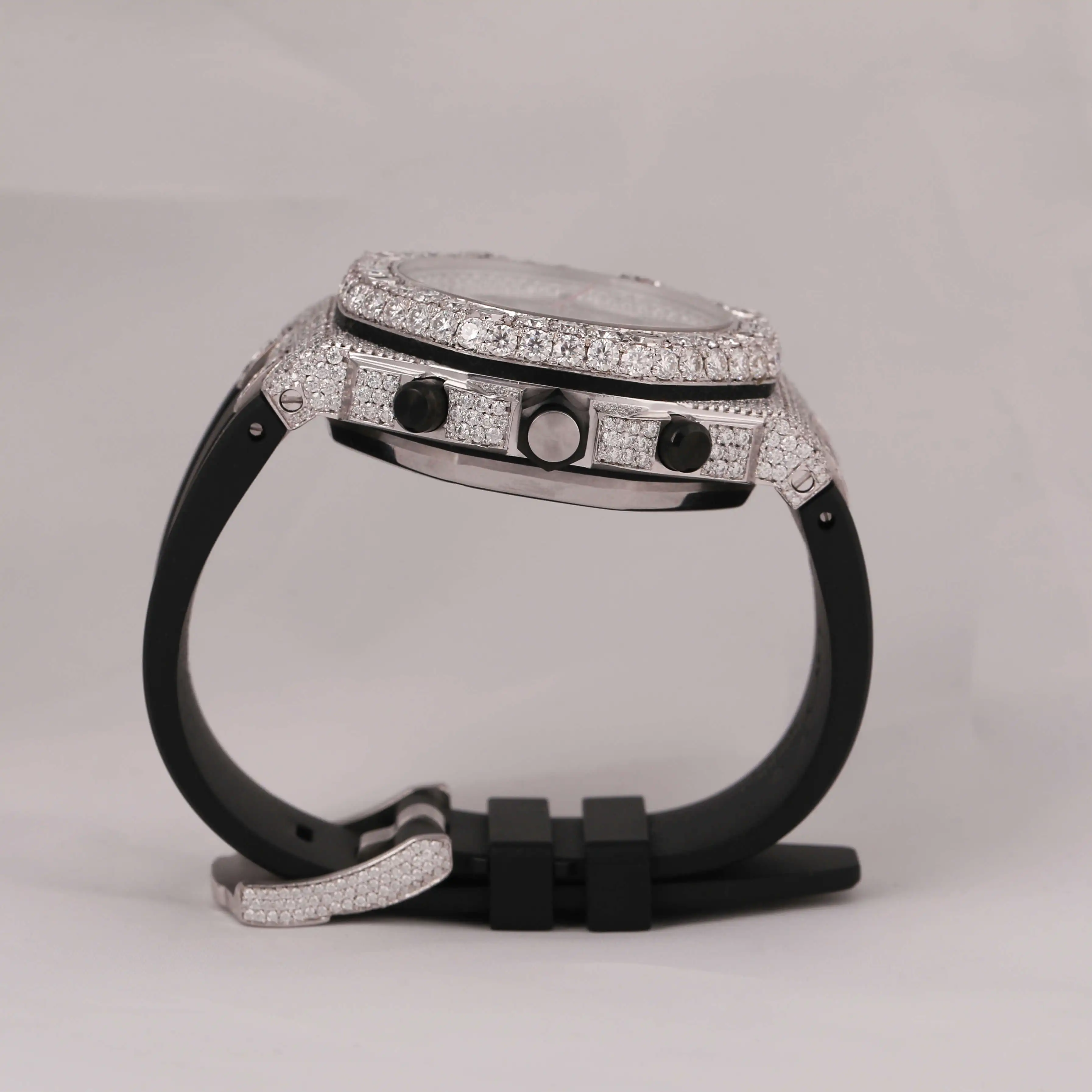 Customized Branded Iced Out High Quality Luxury Gold Silver Original Hip Hop Men Moissanite Diamond Wrist Watch