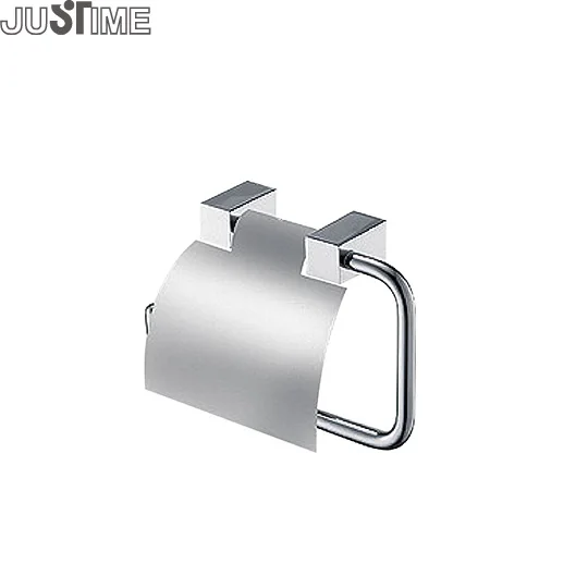 JUSTIME Brass Stainless Steel Bathroom Toilet Paper Holder Toilet Roll Holder with Cover