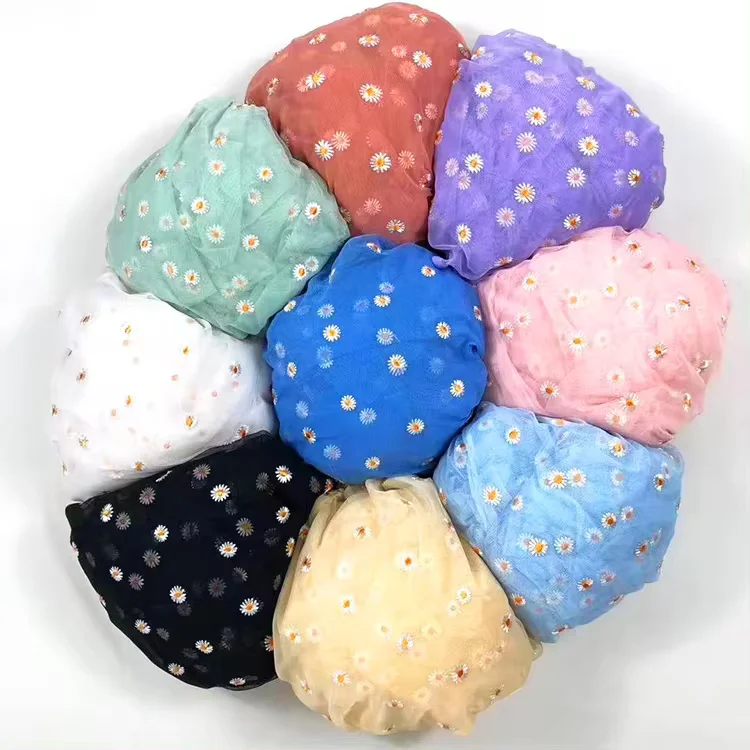 Premium Polyester Printed Organza Lace Fabric for Elegant Dresses and Decorations Lightweight and Sheer Material and customized