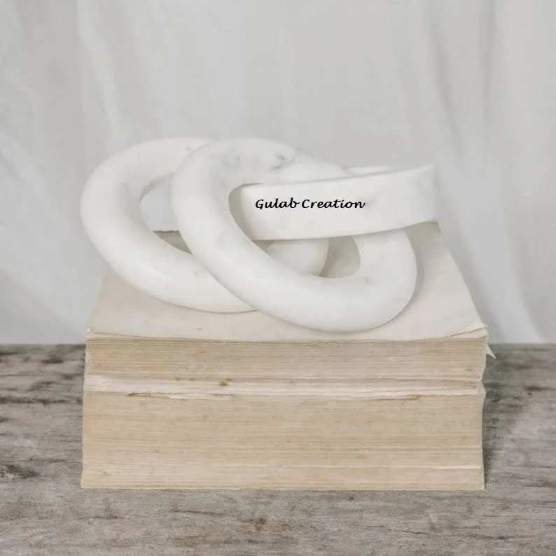 ZAMZAM IMPEX New Arrival Nordic Style Natural White Stone Figurine Chain