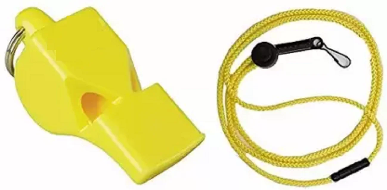 Premium Quality Portable and Durable Plastic Whistle with Cord String in Different Colors for Sports Activities and Training